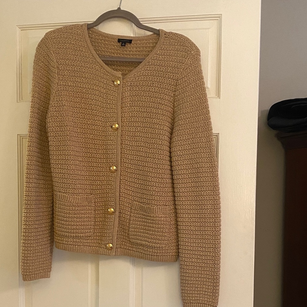 Talbots Gold Sweater with Gold Buttons